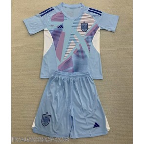 Spagna Portiere Seconda Maglia Bambino Europei 2024 Manica Corta (+ Pantaloni corti)